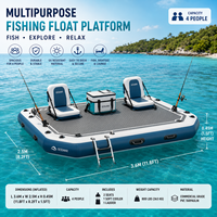 Plateforme de pêche gonflable OEM avec logo personnalisé, sièges antidérapants et échelle pour le plaisir en plein air dans les stations balnéaires lacustres
