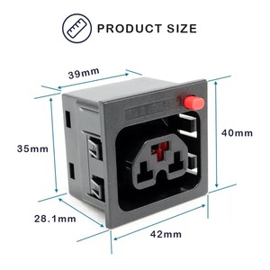 Ổ cắm điện AC 250V 16A 20A 3pin IEC320 C13 nữ bảng điều khiển gắn kết điện đầu vào ổ Cắm Công Nghiệp rewiring kết nối - Product Image 5