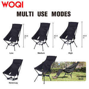 WOQI Chaise de plage réglable à grand dossier haut pour adulte Chaise pliante à dos adaptée à la randonnée, aux voyages et à la pêche - Product Image 6