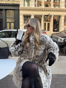 Nuovo Cappotto in Pelliccia di Volpe per <span class=keywords><strong>Donna</strong></span> con Distintiva Giacca in Finta Pelliccia Leopardata - Product Image 4