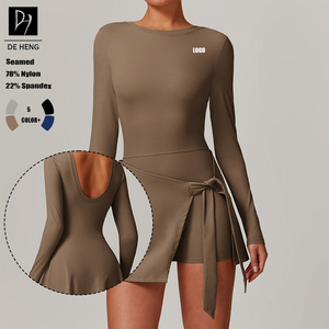 Nuevo Vestido Deportivo Elegante <span class=keywords><strong>para</strong></span> Gimnasio y Yoga <span class=keywords><strong>para</strong></span> Mujer, Dos en Uno, de Secado Rápido, Ropa Deportiva de Alta Calidad <span class=keywords><strong>para</strong></span> Fitness y Yoga - Product Image 1
