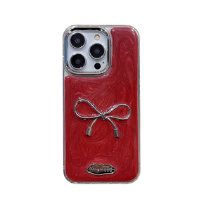 Étui de téléphone pour femme en TPU de style coréen avec nœud de luxe, colle <span class=keywords><strong>rouge</strong></span>, paillettes et strass pour <span class=keywords><strong>iPhone</strong></span> 17 Pro Max 16 Pro 15 14 12 13 - Product Image 6