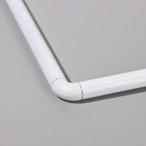 Tringle à <span class=keywords><strong>rideau</strong></span> de douche d'angle incurvé fixée au mur, poteau de suspension pour <span class=keywords><strong>rideau</strong></span> de salle de bain en forme de L, <span class=keywords><strong>barre</strong></span> de rail de douche décorative en métal pour le bain - Product Image 4