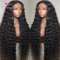 Perruques en cheveux humains 100% naturels, vente en gros, cheveux vierges péruviens, cuticules alignées, afro bouclé crépu, fermeture en dentelle 13x4, devant noir, longues pour femmes
