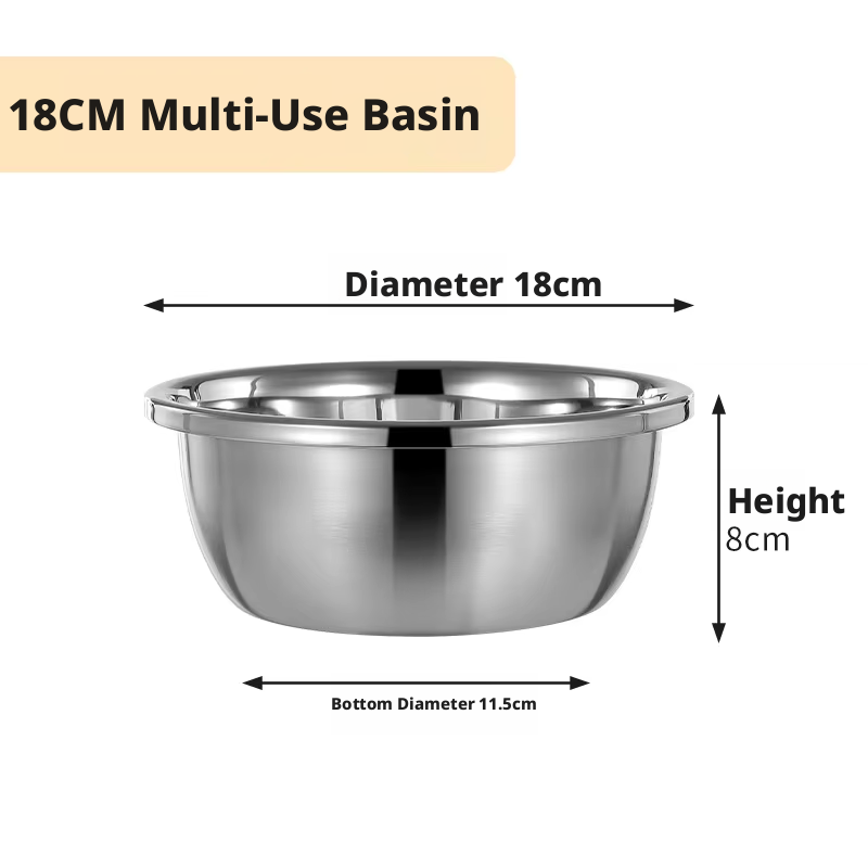 Bassin multi-usage argenté 18 cm