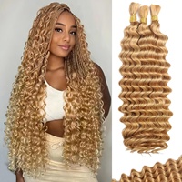 Cheveux humains en vrac pour tresses bohèmes, cheveux humains en vrac pour tressage sans nœuds, ondulations naturelles, vente en gros, couleur naturelle 2 4