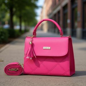 Bolso Bandolera Freda Buganvilia para Mujer de Fana, en Cuero con Diseño Acolchado de Diamantes, Borla, Cierre de Cremallera, Correa Única, Estilo Moderno, para Uso en Verano - Product Image 2