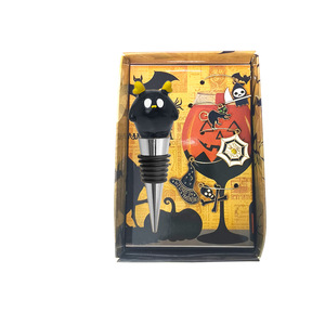 Halloween Black <b>Cat</b> Wine Stopper Aluminum Alloy Bottle Seal For Wine Glass Decorative <b>Gift</b> Set - Product Image 1
