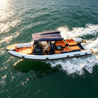 Bateau semi-rigide gonflable RHIB de 9,9 m (33 pieds) en aluminium 5083, robuste, à coque en V profond, avec cabine fermée, pour loisirs et travail, à vendre