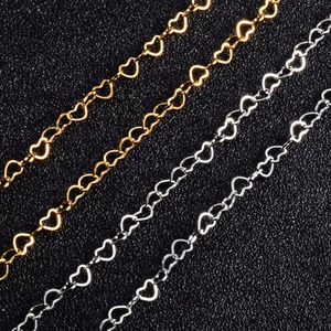 Collar de Cadena con Eslabones de Corazón de Acero Inoxidable Hueco de 3.8mm, Dulce y Lindo, Hecho <span class=keywords><strong>a</strong></span> Mano, Regalo de Joyerí<span class=keywords><strong>a</strong></span> <span class=keywords><strong>para</strong></span> <span class=keywords><strong>Novia</strong></span> o Mujer - Product Image 1