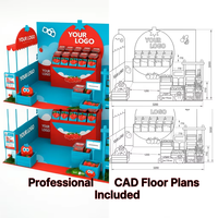 YTSF-K2 Ensemble complet personnalisé de plans CAO de conception de stand d'exposition, plans d'étage et dessins de construction intérieure commerciale – Solution complète pour le commerce