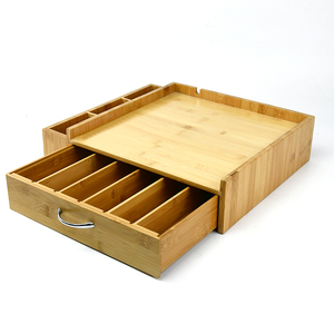 Bamboo 36 K-Cup Single Serve <strong>Coffee</strong> <strong>Pod</strong> <strong>Drawer</strong> with Side Condiment Caddy Organizer - Product Image 5