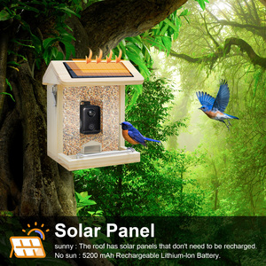 Mangeoire à oiseaux intelligente avec caméra, panneau solaire imperméable en bois amélioré 2024, reconnaissance des espèces d'oiseaux, mangeoires à oiseaux intelligentes en pin - Product Image 5