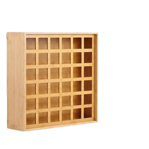 Wooden Spice Rack <b>Wall</b> Mounted 6 Tier Drawer Style <b>Storage</b> Box For Kitchen Organization - Product Image 1