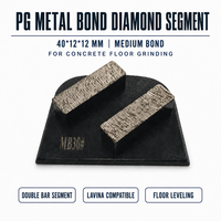 PG Promotion : Bloc abrasif diamanté à segment trapézoïdal de 12 mm, à liaison métallique, dureté moyenne, pour ponceuse à béton Lavina