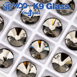 VDRivoli S103ブラックダイヤモンドK9最高品質のガラスがラインストーンに縫い付けられています衣服のウェディングドレス用のクリスタルフラットバック縫製石 - Product Image 4