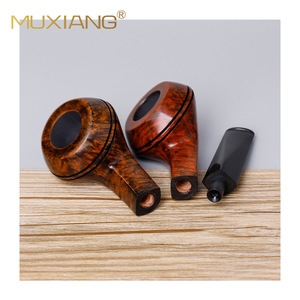 Muxiang Briarwood Pipe Bulldog Design Solid Wood Tobacco Pipe Customizable - Product Image 5