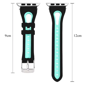 HK6003改装豪华双色智能手表44毫米硅胶带苹果手表Spigen硅胶运动带