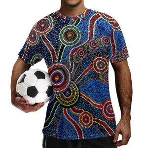 Uniforme de fútbol cómodo y transpirable Diseño de <span class=keywords><strong>arte</strong></span> indígena <span class=keywords><strong>australiano</strong></span> Imprimir camisetas deportivas Camisetas personalizadas - Product Image 1