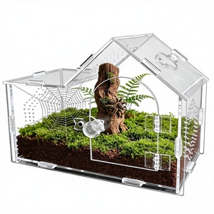 Terrario <span class=keywords><strong>de</strong></span> Acrílico para Araña Saltarina, con Cierre Magnético, Ligero, Transparente y Ventilado, para Interiores - Product Image 1