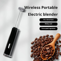 Fouet Électrique Portable USB et à Piles avec Logo Personnalisé, Mousseur à Lait, Mélangeur à Café, Boîtier en Plastique
