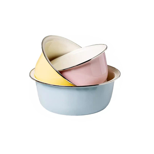 Venta al por mayor 2.<span class=keywords><strong>5L</strong></span>/<span class=keywords><strong>5L</strong></span>/7L logotipo personalizado cocina de grado alimenticio hogar espesado esmalte olla esmalte tazón esmalte lavabo con tapa - Product Image 1