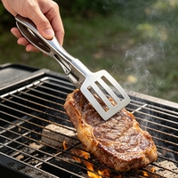 Pinces de cuisine élégantes en acier inoxydable personnalisables pour barbecue, pain, salade, aliments – Ustensile de cuisine résistant au lave-vaisselle