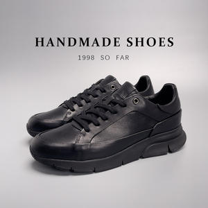 Suela de Goma Gruesa, Parte Superior de Cuero Genuino, Uso Diario en la Oficina, Elegante, Duradero, Antiolor, Amortiguación, Eleva la Experiencia de Caminar Minimalista y Moderna - Product Image 2