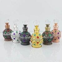 Flacon de parfum en métal alliage de zinc de luxe 10 ml rechargeable, design oriental personnalisé, flacon décoratif en verre pour huile parfumée