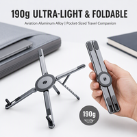 Support d'ordinateur portable Mona 3800Gs pliable magnétique 3-en-1 en alliage d'aluminium, ultra-léger 190g, réglable et portable pour iPad