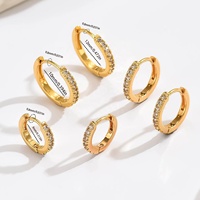 Anting Hoop Huggie Zirkonia Kubik Grosir Berlapis Emas 18K Baja Tahan Karat CZ Mini Click-Top Perhiasan Wanita Custom OEM