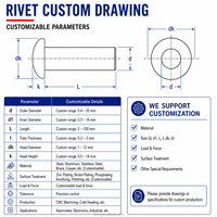 Rivets pleins à tête cylindrique personnalisés TianFang – Options en acier, laiton, cuivre, fer – Composants d'assemblage de quincaillerie automobile de précision OEM