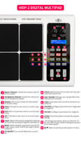 HXM HDP-2 Multipad Include Metal Stand Bundle 8 Pads Professional Octapad Percussion Instrument