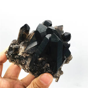 Belle pietre di cristallo Morion naturale fumoso <span class=keywords><strong>quarzo</strong></span> grappolo di cristallo nero <span class=keywords><strong>grezzo</strong></span> Cluster di cristallo per la raccolta - Product Image 5