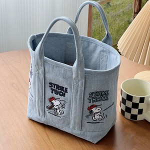 Wholesale Cartoon Embroidered Denim Tote <b>Bag</b> Eco Friendly Reusable Handbag with Custom Logo - Product Image 2
