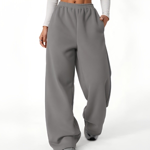 Custom Acid Wash Wide Leg <b>Sweatpants</b> for <b>Women</b> 100% Cotton Eco-Friendly & Breathable Winter Pants OEM Service - Product Image 1