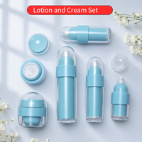 Série de pots à crème et flacons à lotion vides en plastique MS de 15 ml, 100 ml, 30 g, 50 g, vente en gros, avec impression de logo personnalisé pour l'emballage cosmétique