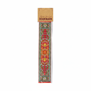 Marcapáginas de tejido turco, diseño de alfombra en miniatura verde y rojo - Product Image 2