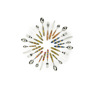 Set di Posate Excelsa 24 Pezzi in Acciaio Trinacria Utensili Multicolore - Product Image 1