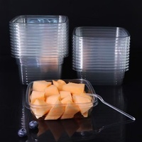 Op maat gemaakte 24oz tamper-evident transparante wegwerp plastic verpakkingsdoos met deksel voor verse salades, kruiden, fruit, noten en andere.