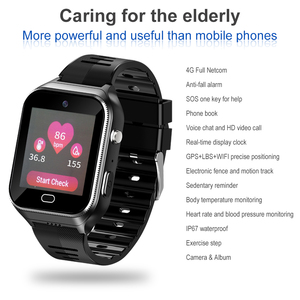 2024ใหม่ล่าสุดคนเก่าปลอดภัยและสุขภาพ GPS ติดตาม tempratue and <span class=keywords><strong>HR</strong></span> Monitor ผู้สูงอายุ SOS GPS สมาร์ทวอทช์4G และ ODM H09 - Product Image 3