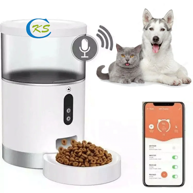 capacity battery operated automatic pet feeder video auto feeder for cats dogs pet dry food bowl