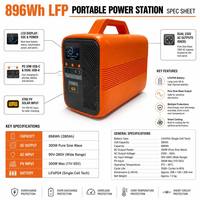 Estación de Energía Portátil de 300W CA, Generador Solar con Carga Rápida PD para Camping, Viajes Todoterreno y Emergencias