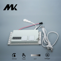 Interruptor Táctil Inteligente con Regulador de Intensidad AC100-240V/DC12V 24W con Pantalla de Tiempo/Temperatura para Luces de Espejo Antivaho