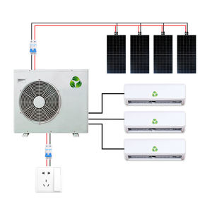 Climatisation solaire hybride à plusieurs zones, 3 têtes de connexion, 24000btu 36000btu 1.5hp pour la maison, la villa, l'extérieur et l'hôtel - Product Image 2