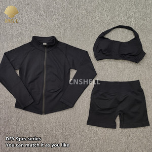 Shorts de Yoga CNSHELL Sin Costuras Color <span class=keywords><strong>Vino</strong></span> Tinto, de Tres Niveles en la Cintura, Transpirables, de Alta Elasticidad, Levanta Glúteos, Ajustados y de Secado Rápido para Mujer - Product Image 5