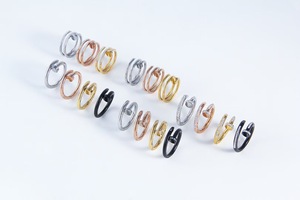 Jessy Jewelry Anelli Personalizzati alla Moda per Donne, Ragazze e Uomini, in <span class=keywords><strong>Argento</strong></span> e Oro, con Diamanti, in Acciaio Inossidabile, Anelli <span class=keywords><strong>LOVE</strong></span> per Unghie - Product Image 6