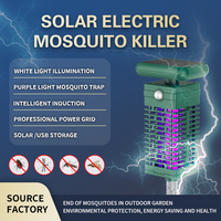 Piège à insectes solaire rechargeable, anti-moustiques et anti-insectes sans fil pour l'intérieur, la terrasse et le jardin