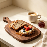 Planche à découper rectangulaire en bois d'acacia avec poignée, petite planche à fromage, planche à découper de cuisine
