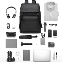 Nouveau sac à dos imperméable en TPU avec doublure en polyester, sacs pour ordinateur portable, bagages d'étudiant, Surface Pro 11, sac à dos scolaire unisexe, noir, voyage